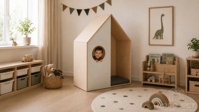 Preglejková skrýša – detská základňa do izby