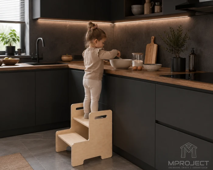 Montessori Kitchen Helper z MDF alebo 18 mm preglejky